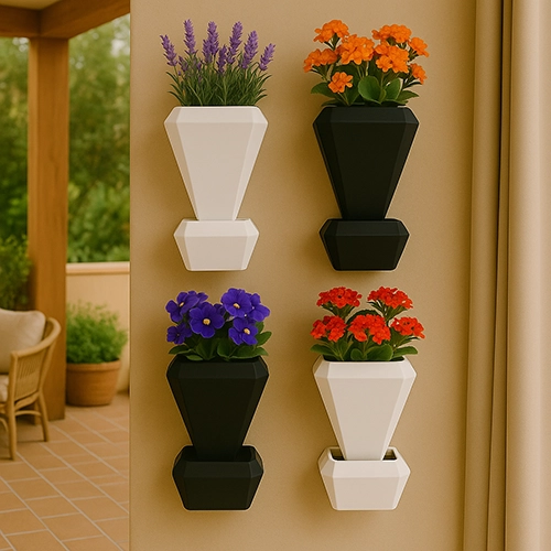 vertical diamond – vaso de parede em faiança