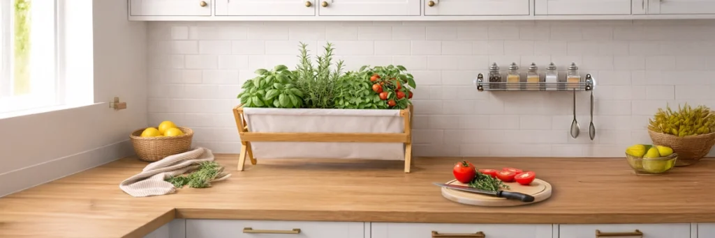 Horta Grootpots em cozinha