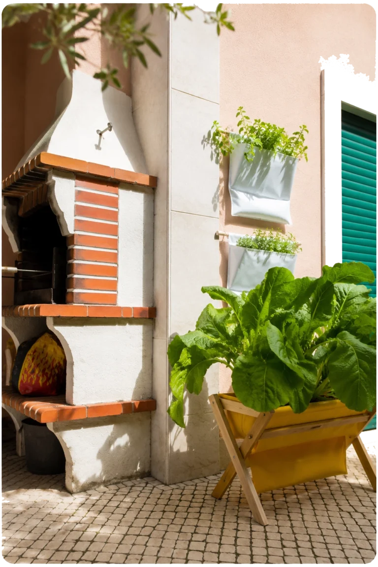 Sistema Grootpots com ervas frescas numa cozinha