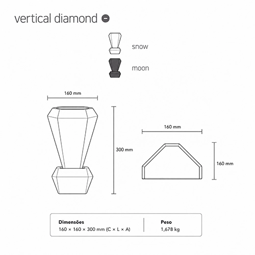 medidas e formas vertical diamond