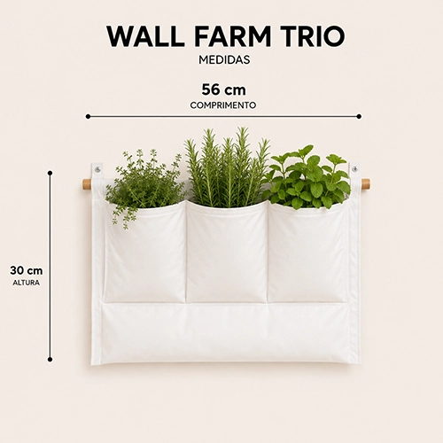 dimensões e compatibilidade wall farm trio